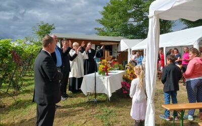 Ökumenische Andacht zwischen Rebstöcken